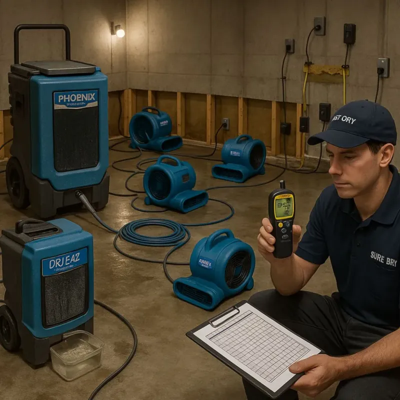 Structural Drying and Dehumidification process in Forestville, CA